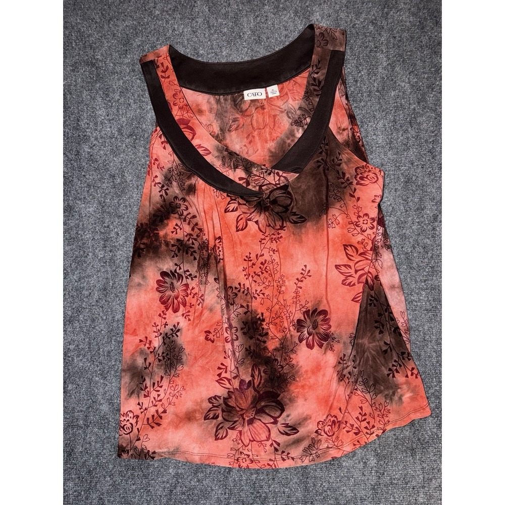 Cato Floral Sleeveless Blouse XL Layered Tank Top Boho Casual